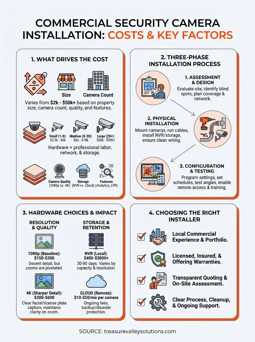 commercial security camera installation infographic